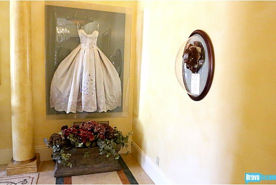 Preservation at its finest: Real Housewife Adrienne Maloof, actually had her wedding dress framed and hung on her wall! 