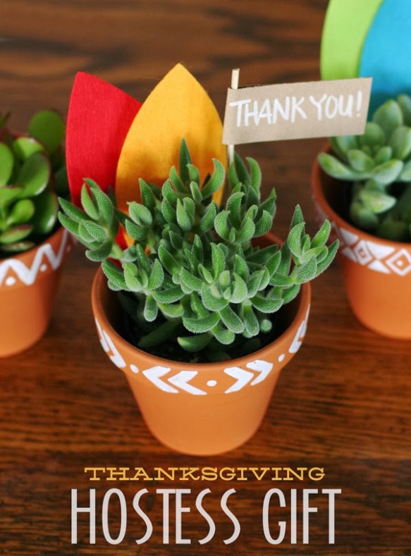 Succulents make great hostess gifts! Head here for a potting tutorial: http://eighteen25.blogspot.com/2013/11/thanksgiving-hostess-gift.html